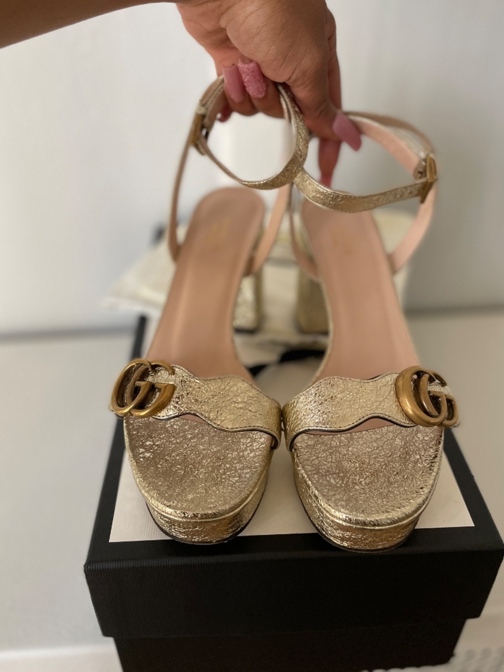 Gold Gucci Platform Heels (Authentic) - Picture 2 of 4